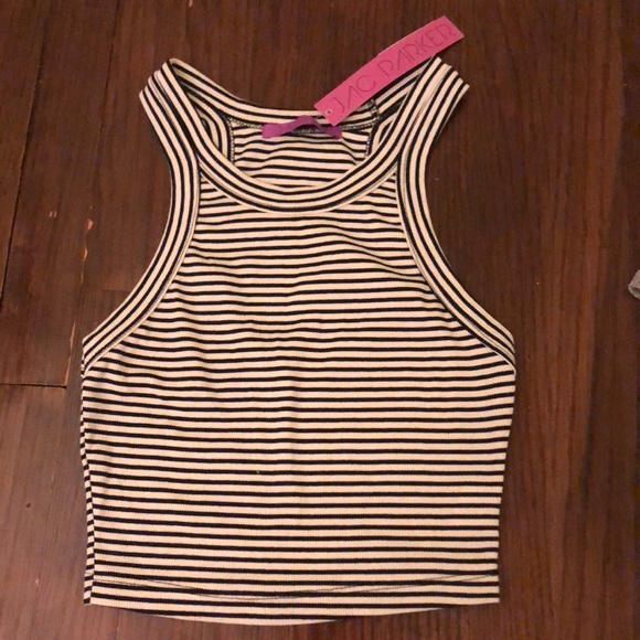 jac parker Tops - Black and white striped tank top